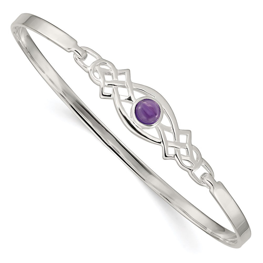 Sterlingsilber Amethyst Keltisch Knoten Armreif Armband