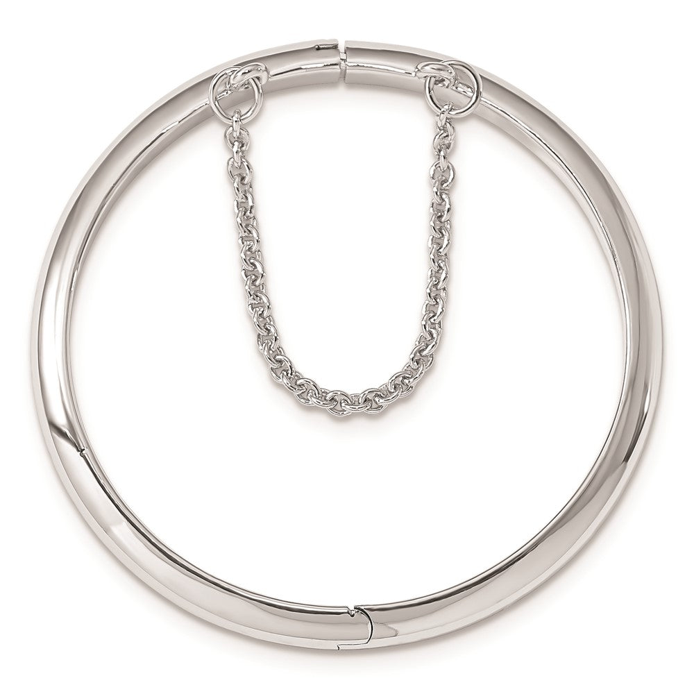 Sterlingsilber Rhodiniert Poliert 4mm mit Sicherheits Klappbar Kinder Armreif