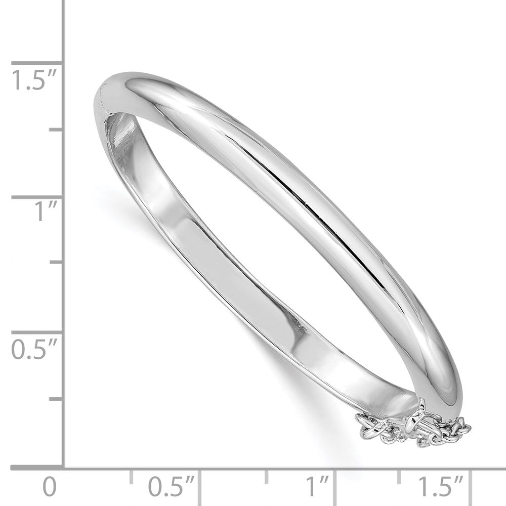 Sterlingsilber Rhodiniert Poliert 4mm mit Sicherheits Klappbar Kinder Armreif