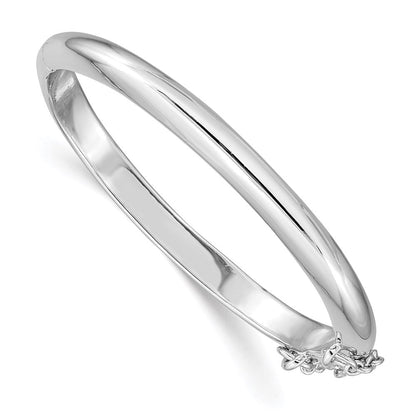 Sterlingsilber Rhodiniert Poliert 4mm mit Sicherheits Klappbar Kinder Armreif