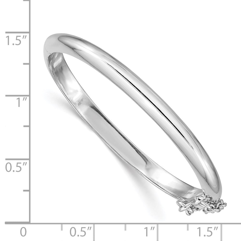 Sterlingsilber Rhodiniert Poliert 4mm mit Sicherheits Klappbar Kinder Armreif