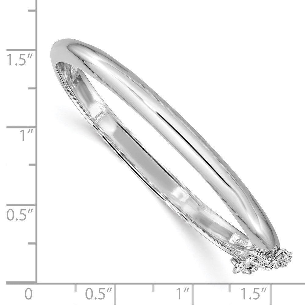 Sterlingsilber Rhodiniert Poliert 4mm mit Sicherheits Klappbar Kinder Armreif