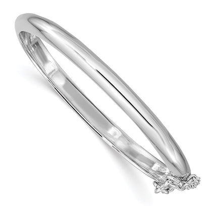 Sterlingsilber Rhodiniert Poliert 4mm mit Sicherheits Klappbar Kinder Armreif