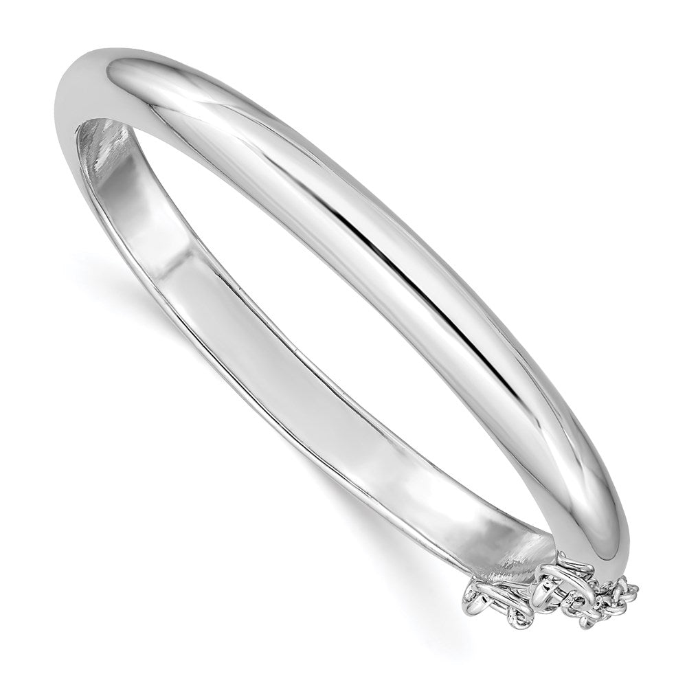 Sterlingsilber Rhodiniert Poliert 5mm mit Sicherheits Klappbar Kinder Armreif