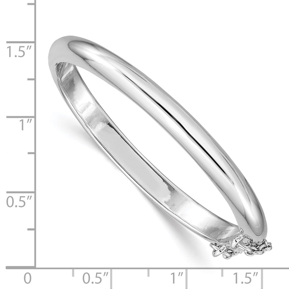 Sterlingsilber Rhodiniert Poliert 5mm mit Sicherheits Klappbar Kinder Armreif