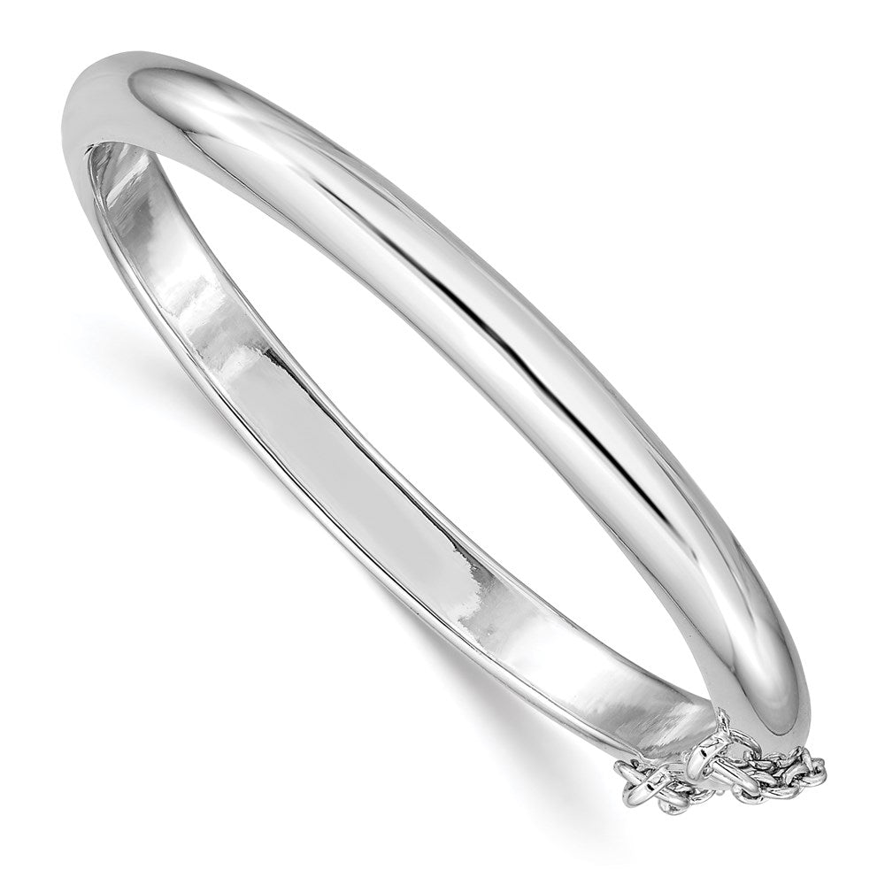 Sterlingsilber Rhodiniert Poliert 5mm mit Sicherheits Klappbar Kinder Armreif