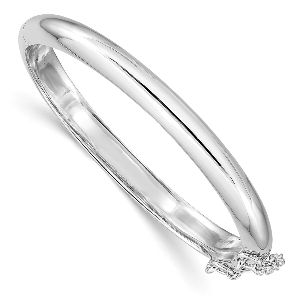 Sterlingsilber Rhodiniert Poliert 5mm mit Sicherheits Klappbar Kinder Armreif