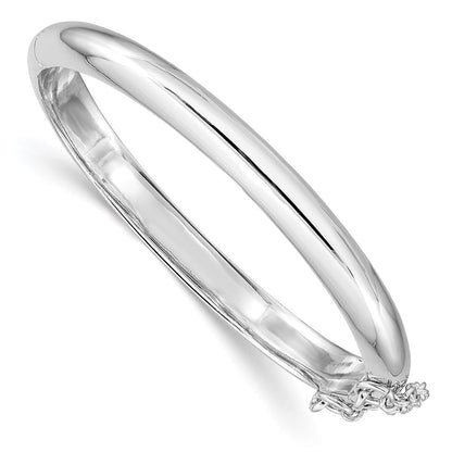Sterlingsilber Rhodiniert Poliert 5mm mit Sicherheits Klappbar Kinder Armreif
