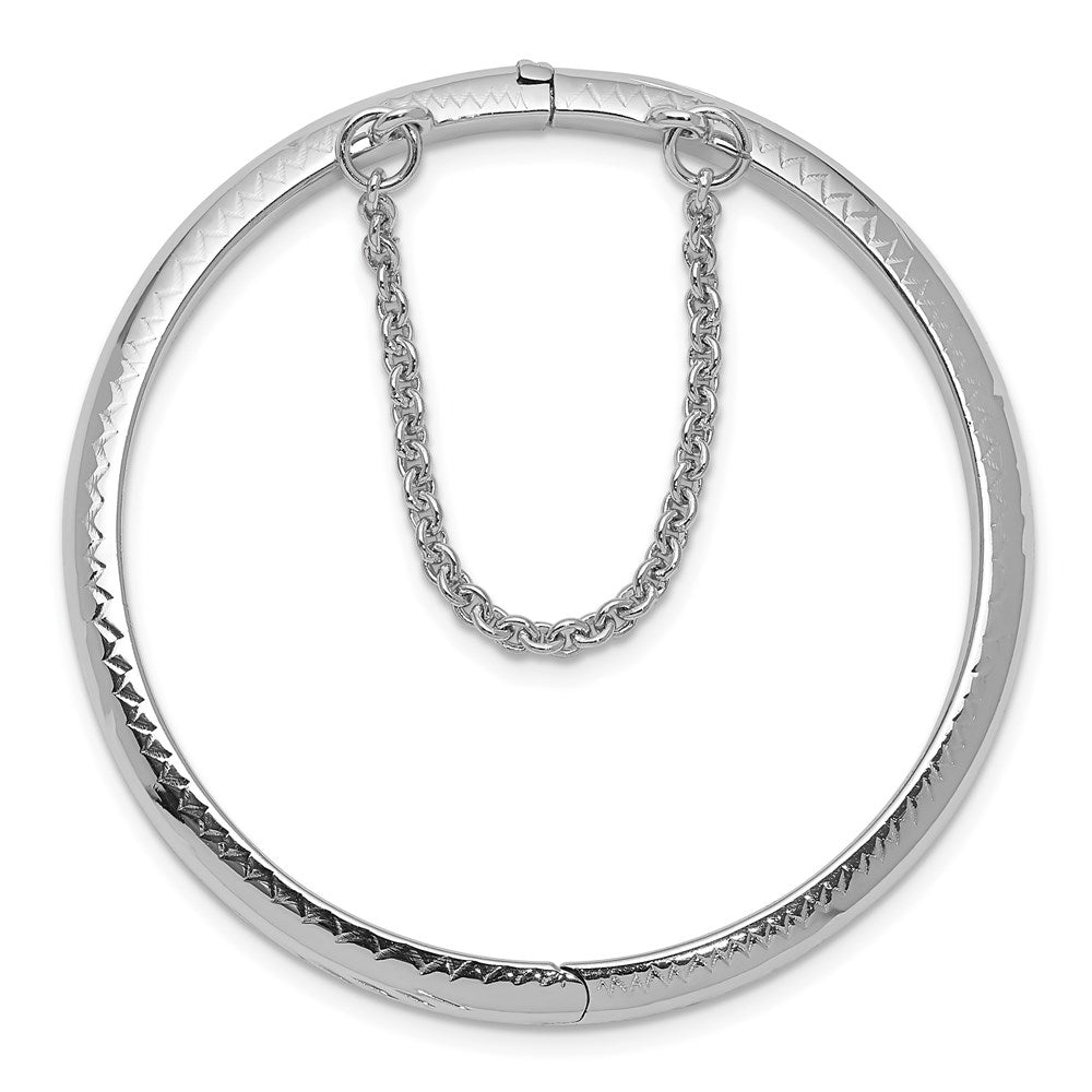 Sterlingsilber Rhodiniert Poliert & Diamantiert 4mm mit Sicherheits Verschluss Klappbar Kinder Armreif