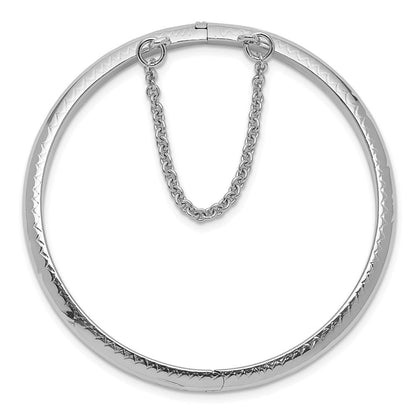 Sterlingsilber Rhodiniert Poliert & Diamantiert 4mm mit Sicherheits Verschluss Klappbar Kinder Armreif