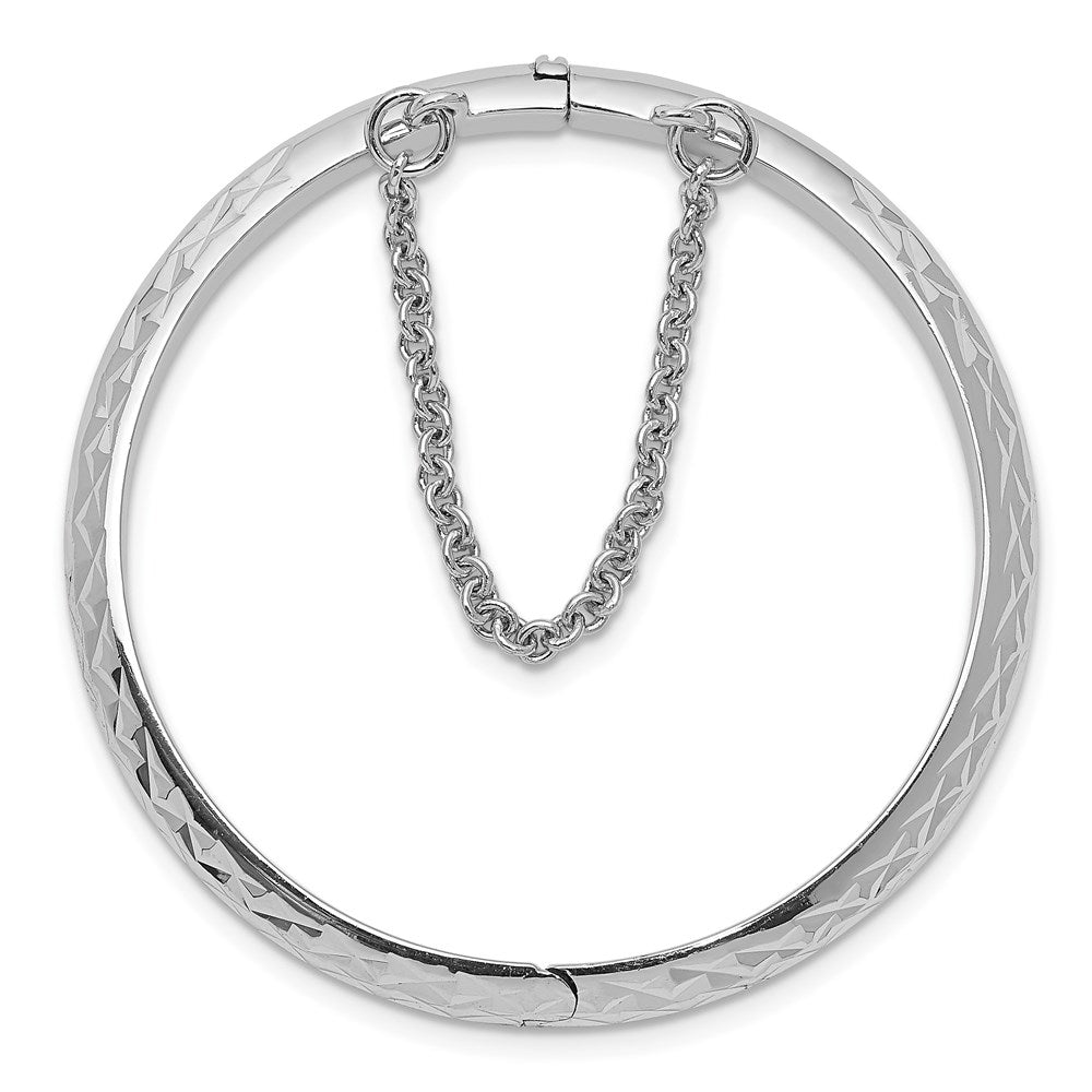 Sterlingsilber Rhodiniert Poliert & Diamantiert 4.5mm mit Sicherheits Verschluss Klappbar Kinder Armreif