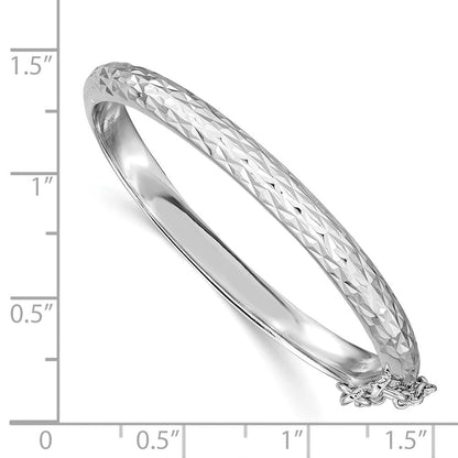 Sterlingsilber Rhodiniert Poliert & Diamantiert 4.5mm mit Sicherheits Verschluss Klappbar Kinder Armreif