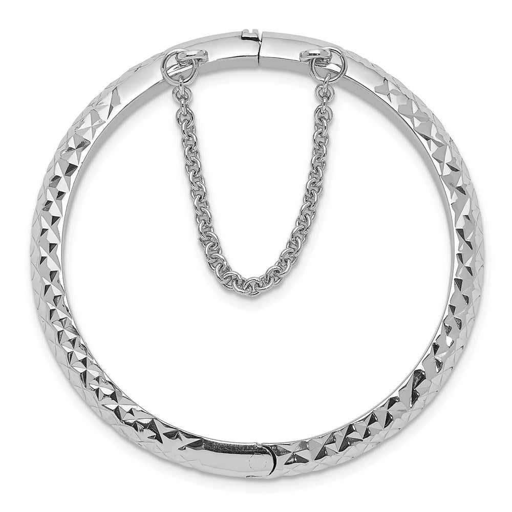 Sterlingsilber Rhodiniert Poliert & Diamantiert 5.5mm mit Sicherheits Verschluss Klappbar Kinder Armreif