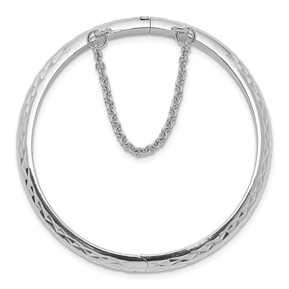 Sterlingsilber Rhodiniert Poliert & Diamantiert 5.5mm mit Sicherheits Klappbar Kinder Armreif