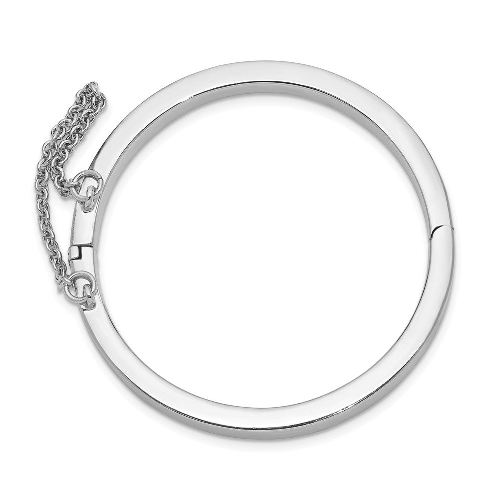 Sterlingsilber Rhodiniert Poliert 4mm mit Sicherheits Klappbar Kinder Armreif