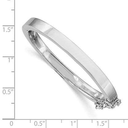Sterlingsilber Rhodiniert Poliert 4mm mit Sicherheits Klappbar Kinder Armreif