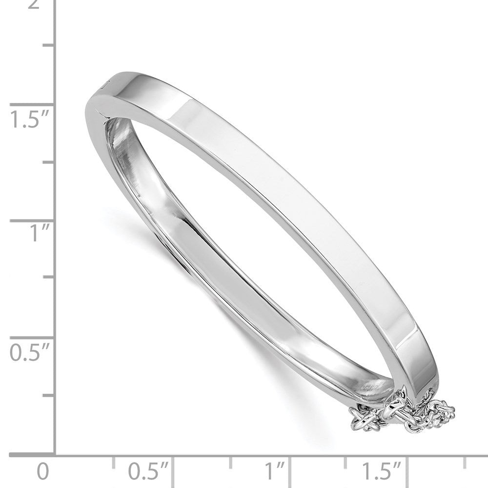 Sterlingsilber Rhodiniert Poliert 4mm mit Sicherheits Klappbar Kinder Armreif