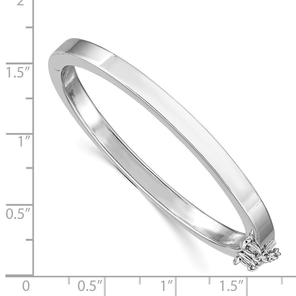 Sterlingsilber Rhodiniert Poliert 4mm mit Sicherheits Klappbar Kinder Armreif