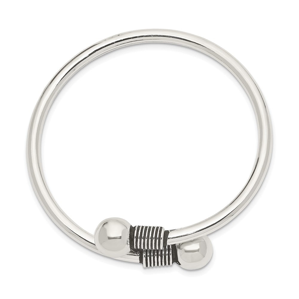 Sterlingsilber Poliert & Antikisiert 3mm Kinder Manschette Armreif