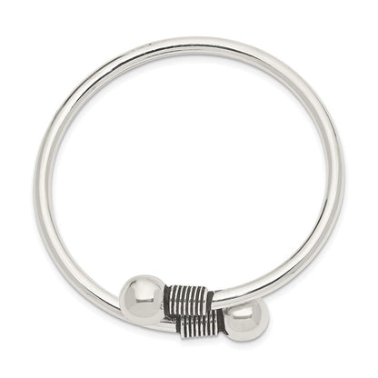 Sterlingsilber Poliert & Antikisiert 3mm Kinder Manschette Armreif