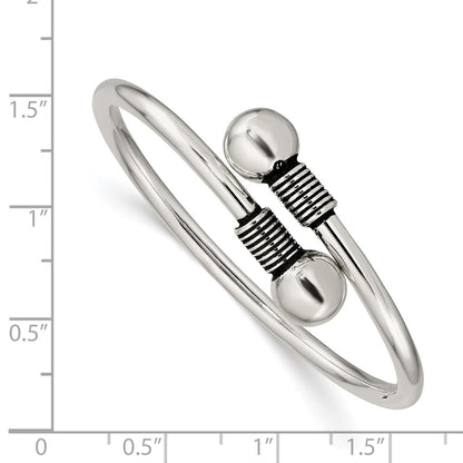 Sterlingsilber Poliert & Antikisiert 3mm Kinder Manschette Armreif