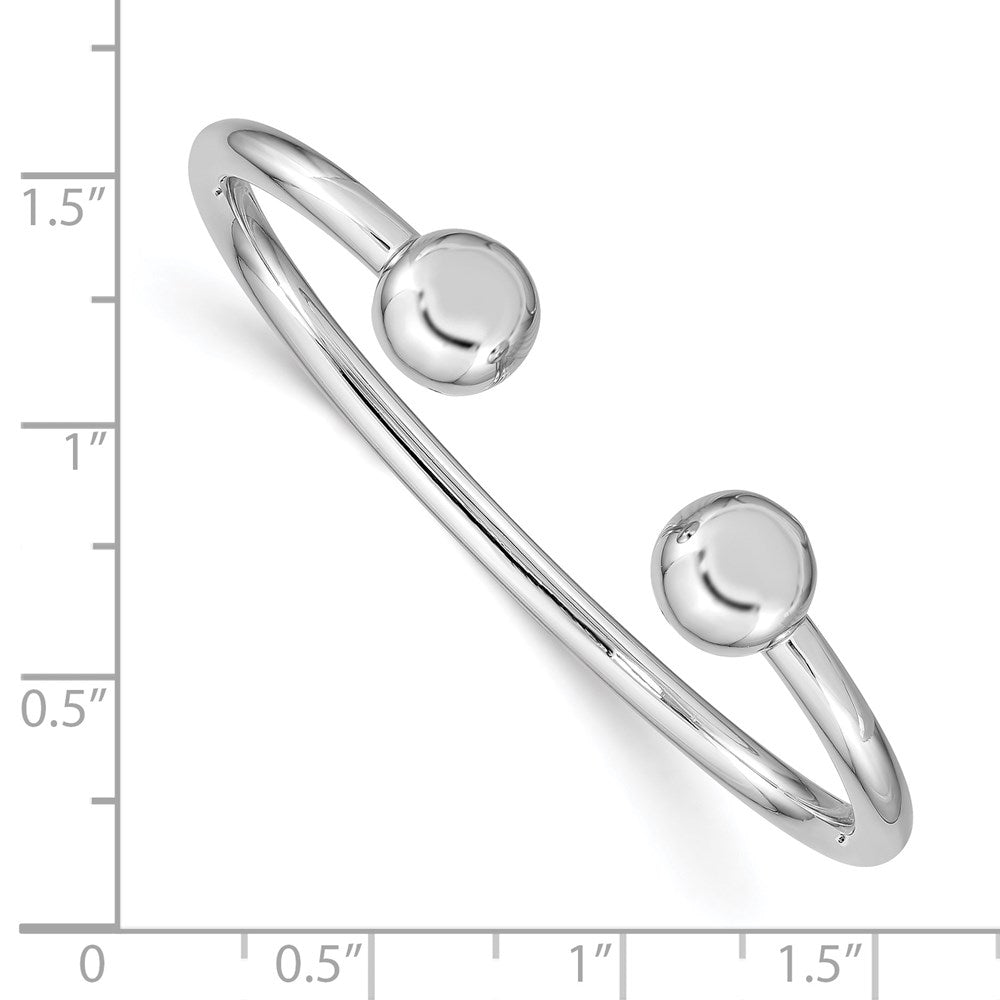 Sterlingsilber Rhodiniert Poliert 3mm Kinder Manschette Armreif