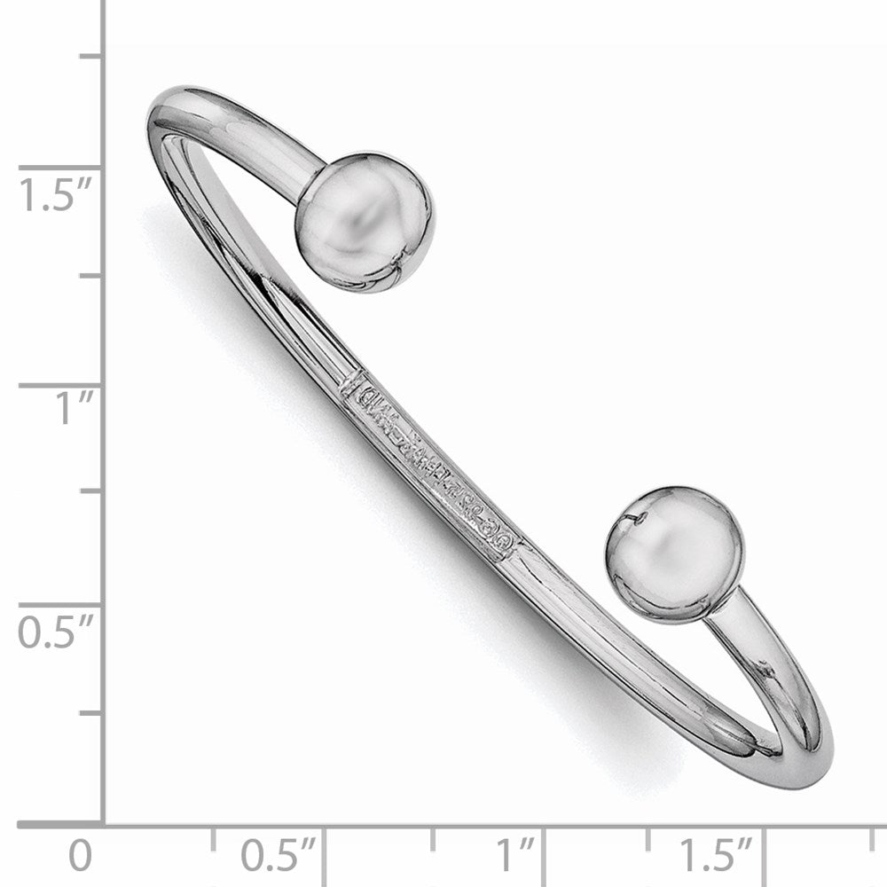 Sterlingsilber Rhodiniert Poliert 3mm Kinder Manschette Armreif