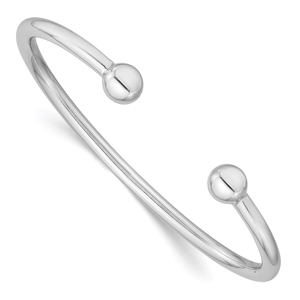 Sterlingsilber Rhodiniert Poliert 3mm Kinder Manschette Armreif