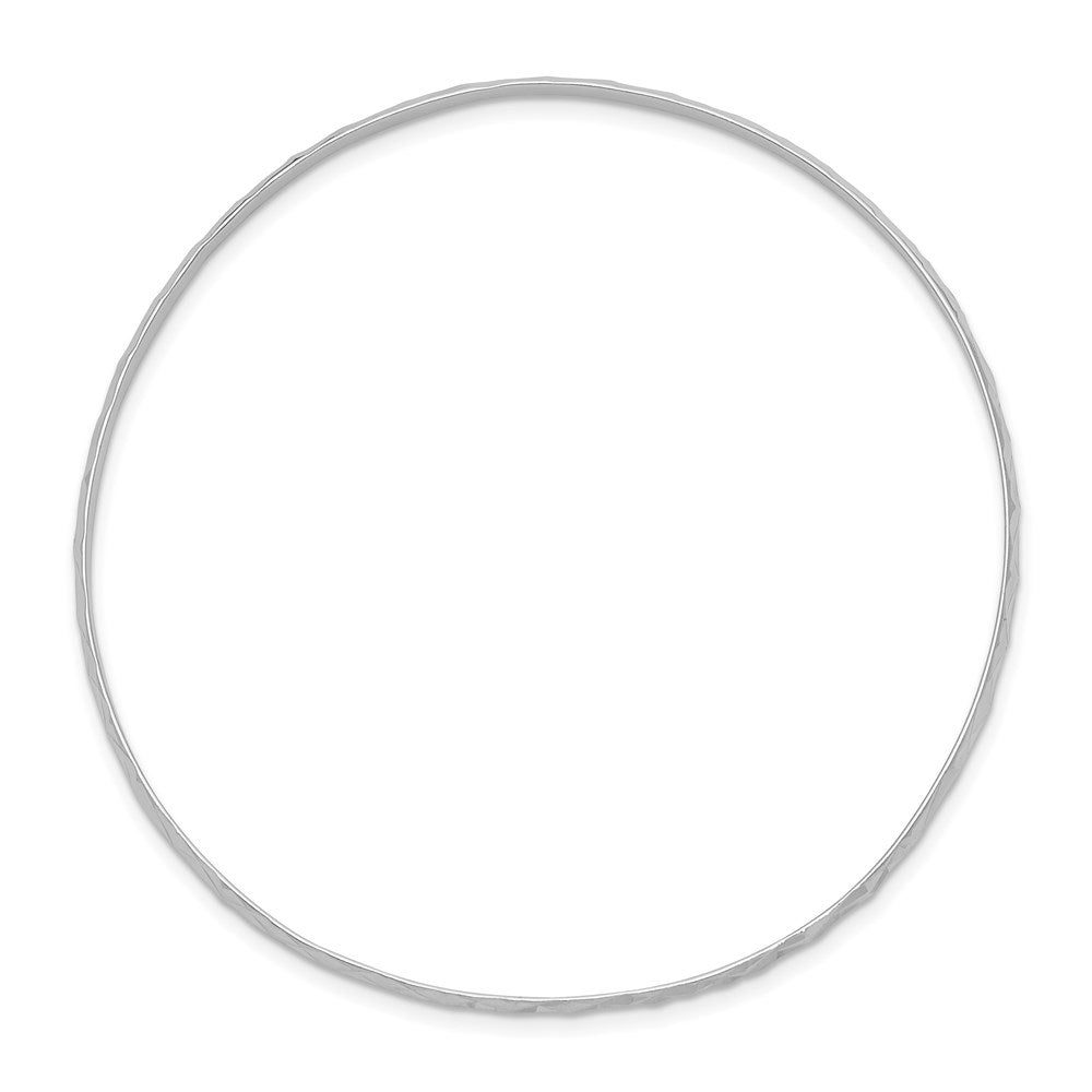 Sterlingsilber Rhodiniert Poliert & Diamantiert 2mm Schieber auf Kinder Armreif
