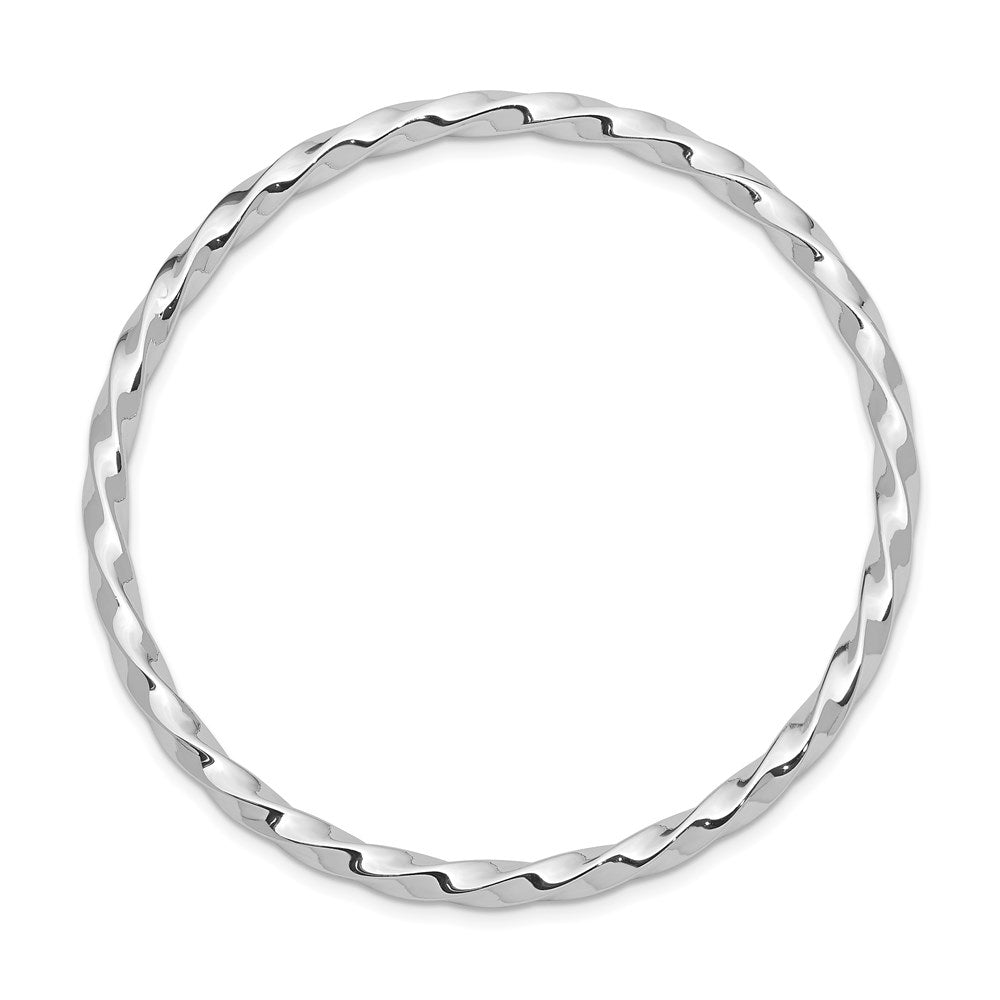 Sterlingsilber Rhodiniert Poliert Gedreht Schieber auf Kinder Armreif Bracel