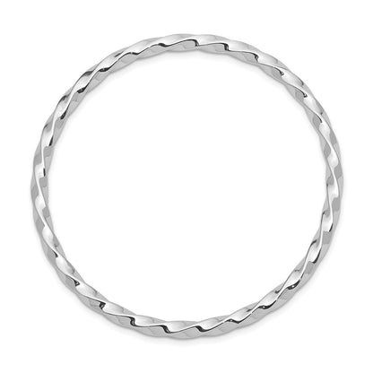Sterlingsilber Rhodiniert Poliert Gedreht Schieber auf Kinder Armreif Bracel