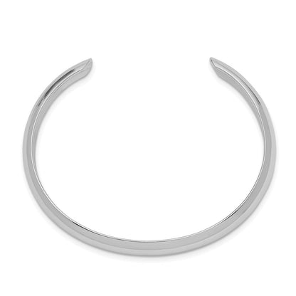 Sterlingsilber Rhodiniert Poliert & Gewölbt 6mm Kinder Manschette Armreif