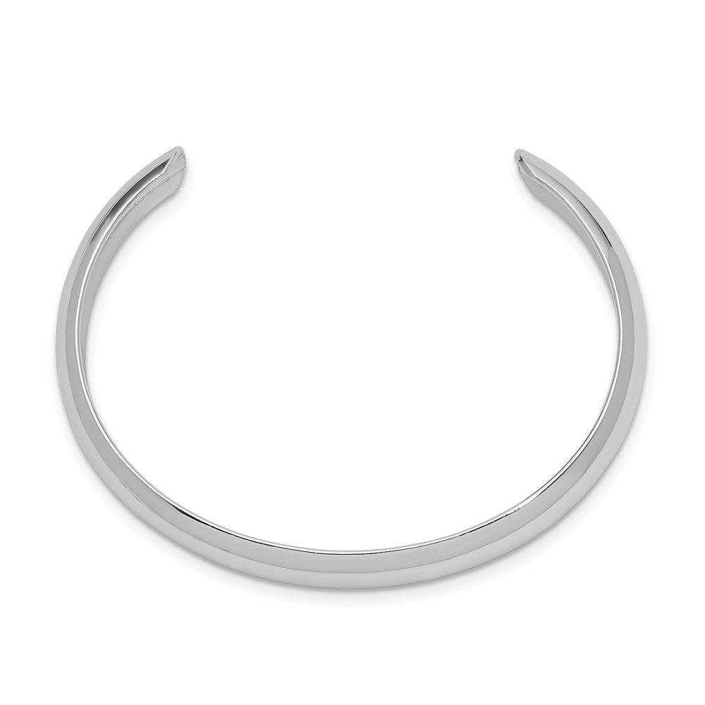 Sterlingsilber Rhodiniert Poliert & Gewölbt 6mm Kinder Manschette Armreif
