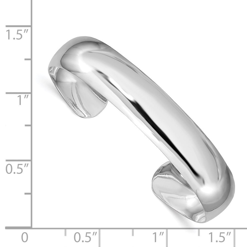 Sterlingsilber Rhodiniert Poliert & Gewölbt 6mm Kinder Manschette Armreif