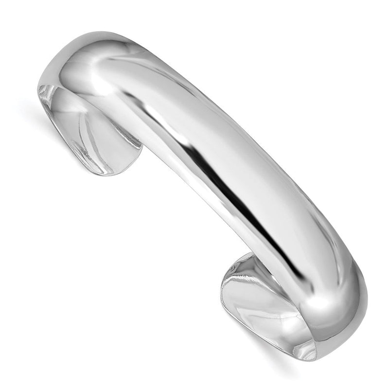 Sterlingsilber Rhodiniert Poliert & Gewölbt 6mm Kinder Manschette Armreif