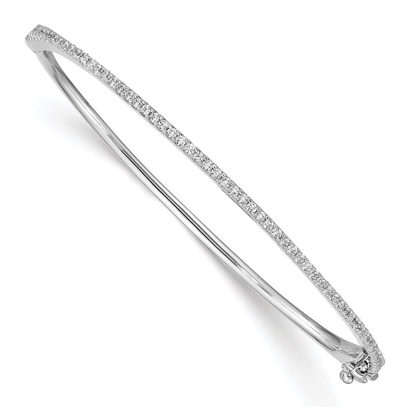 Sterlingsilber Schimmernd Rhodiniert 62 Stein Zirkonia Klappbar Armreif Armband
