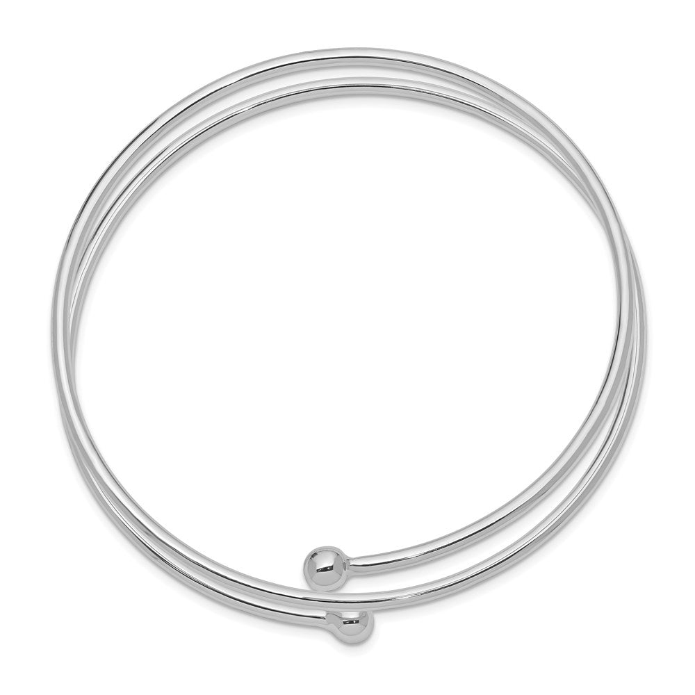 Sterlingsilber Rhodiniert Flexibel Wickel Armreif