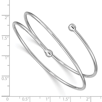 Sterlingsilber Rhodiniert Flexibel Wickel Armreif