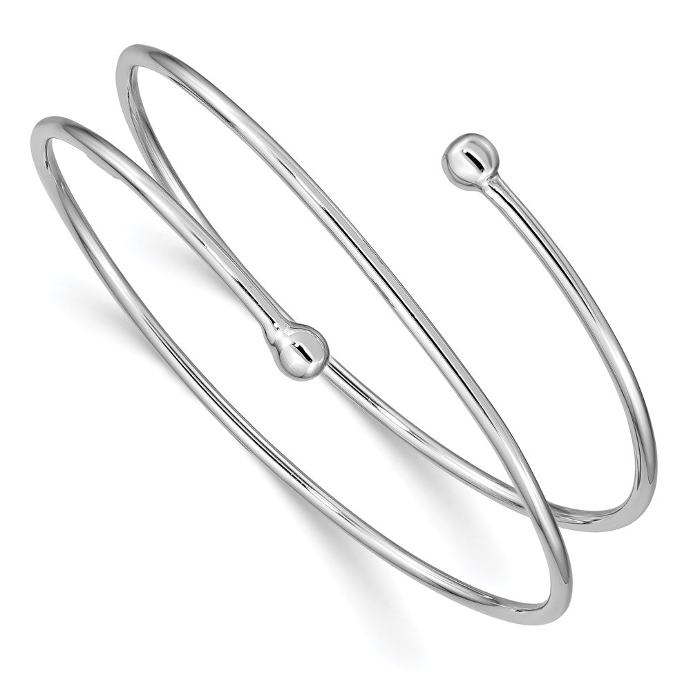 Sterlingsilber Rhodiniert Flexibel Wickel Armreif