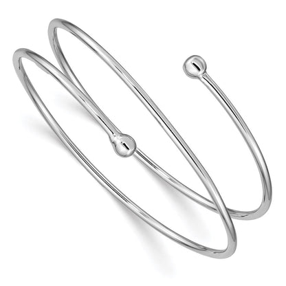 Sterlingsilber Rhodiniert Flexibel Wickel Armreif