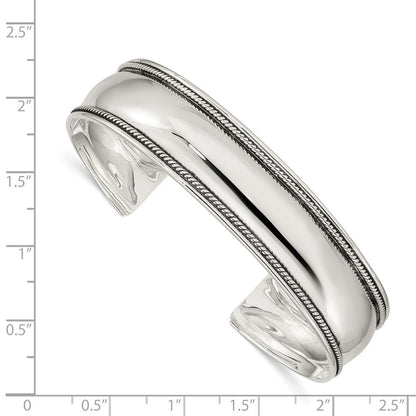 Sterlingsilber 14.5mm Antikisiert Manschette Armreif Armband
