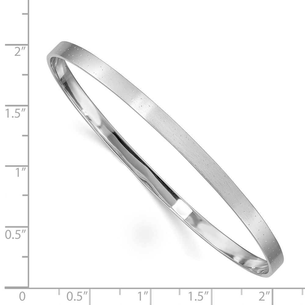 Sterlingsilber Rhodiniert 4.00mm Satiniert Schieber-on Armreif