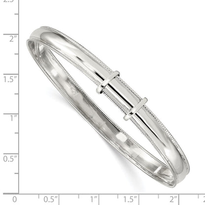 Sterlingsilber Poliert Milgrain 7mm Expandable Armreif
