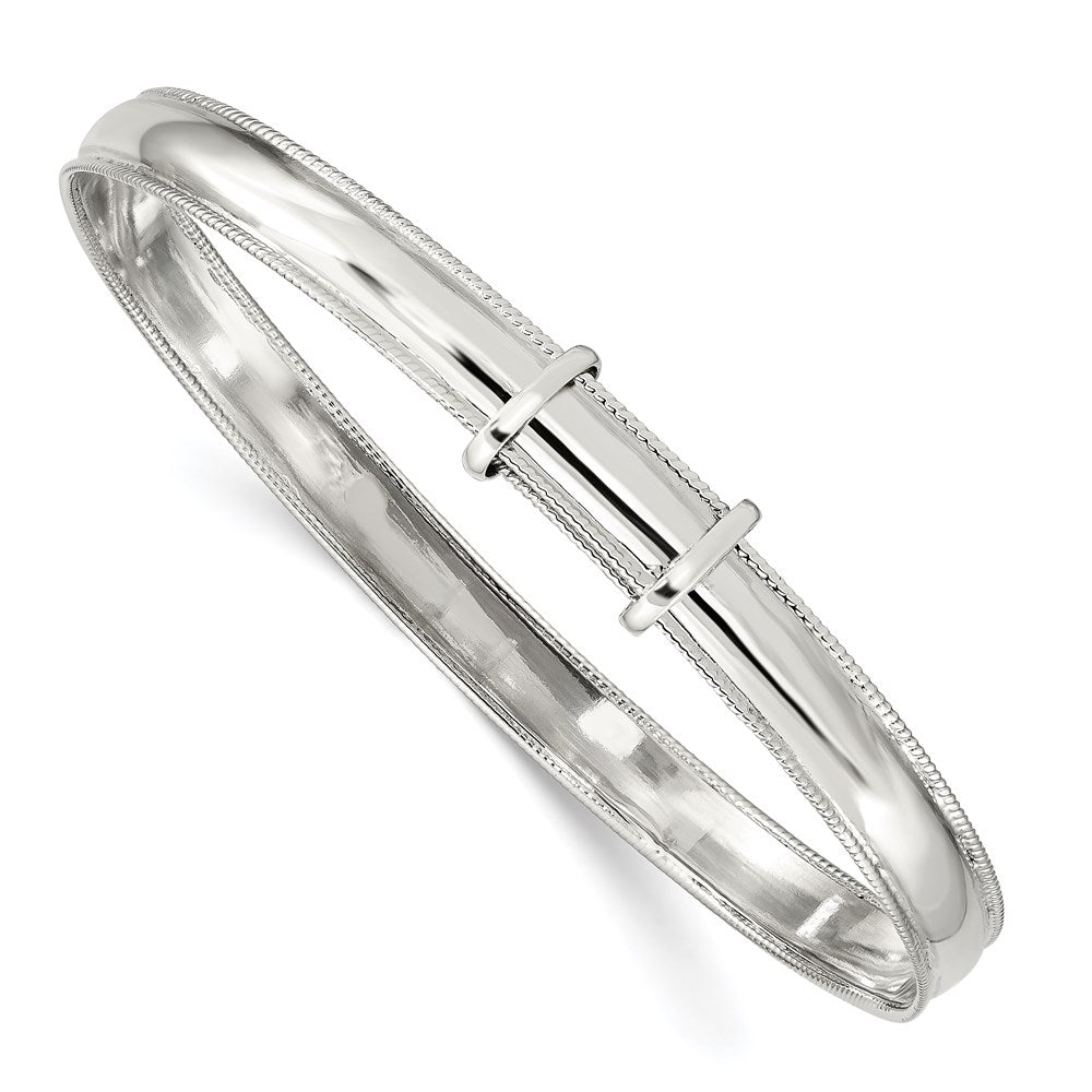 Sterlingsilber Poliert Milgrain 7mm Expandable Armreif