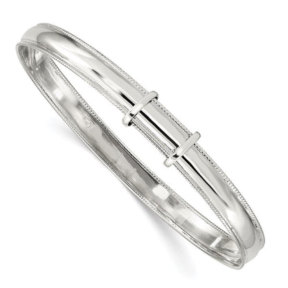 Sterlingsilber Poliert Milgrain 7mm Expandable Armreif
