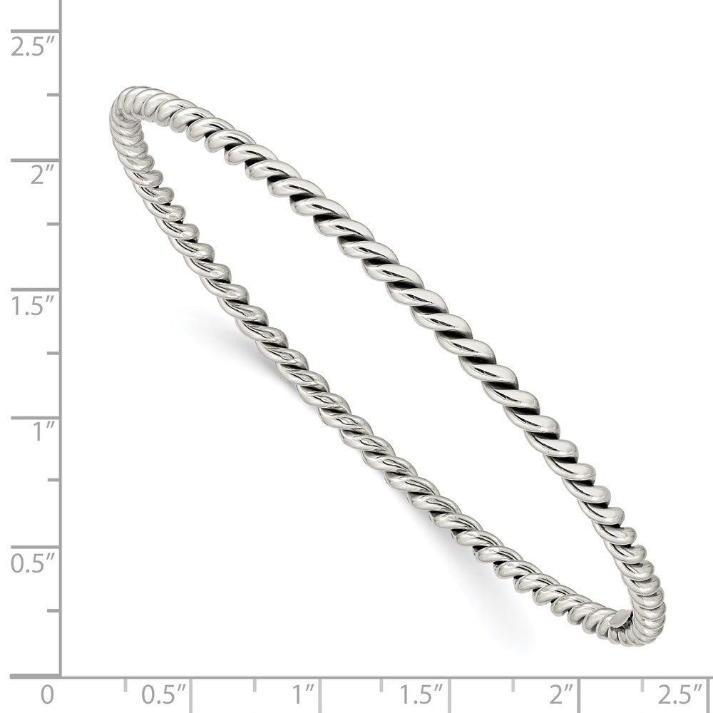 Sterlingsilber Antikisiert 3mm Gedreht Schieber-on Armreif