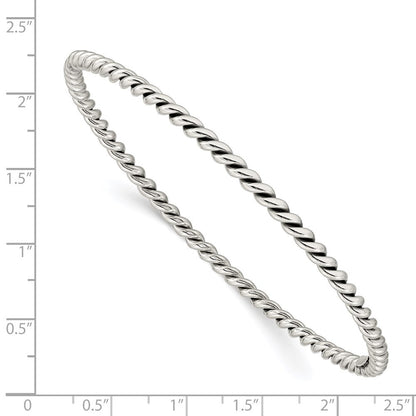 Sterlingsilber Antikisiert 3mm Gedreht Schieber-on Armreif