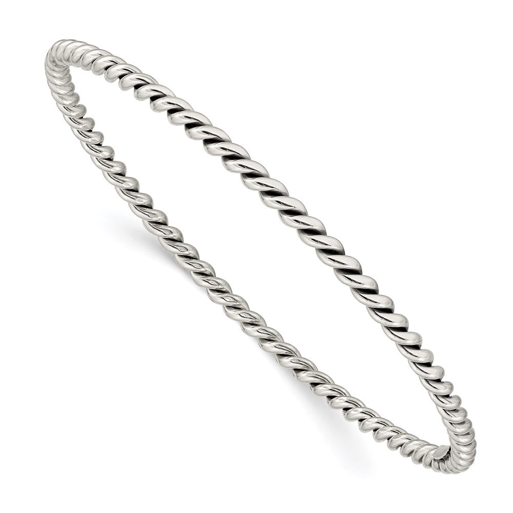 Sterlingsilber Antikisiert 3mm Gedreht Schieber-on Armreif