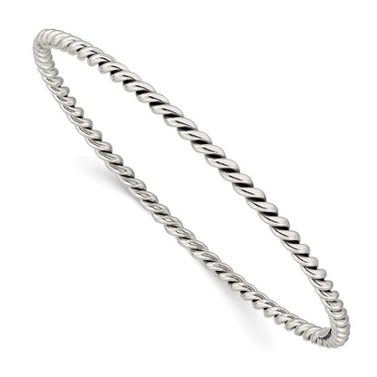 Sterlingsilber Antikisiert 3mm Gedreht Schieber-on Armreif