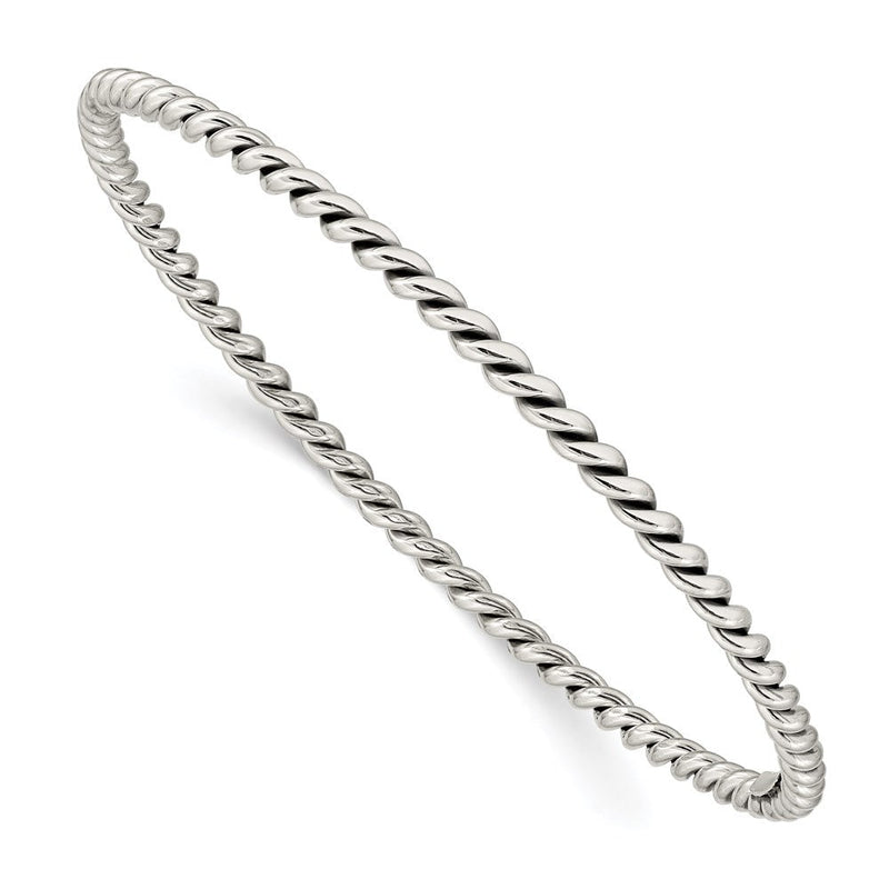 Sterlingsilber Antikisiert 3mm Gedreht Schieber-on Armreif